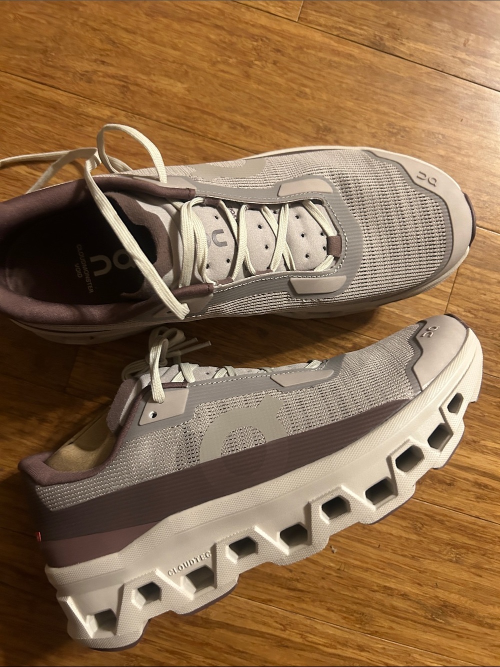 On Cloudmonster Void Sneakers Fog/Pearl - Picture 7 of 8